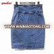 Stock new pattern back zipper furcal women denim midi skirts